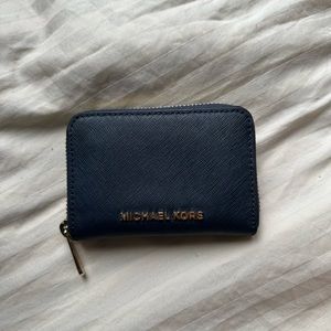 Michael Kors Small Leather Wallet Navy/Blue